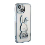 iLike Apple iPhone 15 Silicone Case Print Desire Rabbit Blue