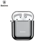 Baseus Metallic Shining Ultra-thin Silicone Protector Case with Hook for AirPods 1 / 2 Black