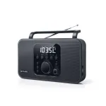 Muse M-091R ne&scaron;iojamasis radijo imtuvas, FM/AM, LCD ekranas, žadintuvas, AUX įvestis, maitinimas i&scaron; tinklo/baterijų, juodas
