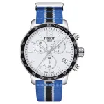 Tissot T-Sport Quickster vyrų chronografinis laikrodis, 42 mm, juodas PVD nerūdijantis plienas ir nailono apyrankė