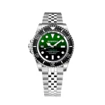 Bobroff BF0002iJ 42 mm analoginis laikrodis su juodu ciferblatu ir juoda odine apyranke