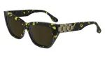 Victoria Beckham VB668S5516012 Moteri&scaron;ki kvadratiniai akiniai nuo saulės, juodas acetatas, pilki lę&scaron;iai, 55/16/145 mm
