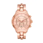 Michael Kors Pyper moteri&scaron;kas laikrodis su chronografu, rožinio aukso spalvos nerūdijančio plieno apyranke, MK6713