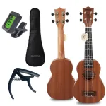 MOZOS GECKO Soprano Ukulele rinkinys - natūrali mediena, 12 griovelių, nailoninės stygos, komplekte krep&scaron;ys, derintuvas, plektrai, diržas, atsarginės stygos, valymo &scaron;luostė