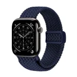 Crong Wave Band Braided Nylon Solo Loop, skirta Apple Watch 44/45/46/49 mm (Navy Blue)
