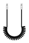 Newell USB-C į USB-C laidas 100W 1,5 m Silikoninis spiralinis juodas
