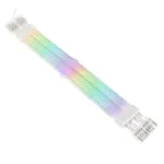 PCI-E 8 kontaktų ilginimo kabelis Kolink Umbra Radiant ARGB &mdash; dvigubas 2&times; 8 kontaktų, pintas GPU maitinimo ilgintuvas