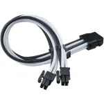 SilverStone PP07E - Spannungsversorgungs-Verl&auml;ngerungskabel - 8-poliges EPS12V (4+4) (M) zu 8-poliges EPS12V (W) - 30 cm - Schwarz, wei&szlig; (SST-PP07E-EP