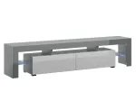 Cama Meble TORO 200 TV komoda, pilka/balta blizgi