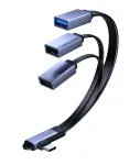 MicroConnect USB-C kampinis skirstytuvas, 3x USB-A 3.0, 0,15 m, juodas