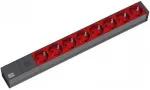Bachmann 19 inch 2m 8x Schuko H05VV-F 3G 1.00mm&sup2; maitinimo ilgintuvas 8 AC lizdai (-ų) Juoda, Raudona