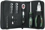 Bosch Starter įrankių rinkinys, 26 dalių (žalias/juodas, su tekstiliniu užtrauktuku dėklu)