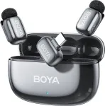 BOYA mini 2-02 Space Gray dviejų kanalų &scaron;autuvinis kondensatorinis mikrofonas