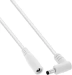 InLine&reg; DC prailginimo laidas, stačiu kampu lenktu ki&scaron;tuku, 4,0 x 1,7 mm, baltas, 5 m