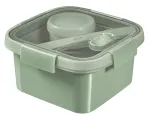 CURVER Food Container Lunch Kit Square 1.1L Smart Eco To Go 16x16x9cm Soft Green