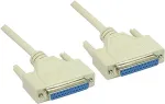 GoodConnections Null Modem kabelis DB25 moteri&scaron;kas į moteri&scaron;ką 1,8m pilkas RS-232 sukryžiuotas 4030