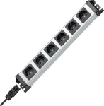 Kopp POWERversal 6 vietų maitinimo juosta su GST18i įėjimu, be jungiklio, sidabrinė/juoda 2.29420012E8