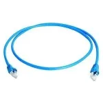 TELEG&Auml;RTNER 100008091 RJ45 komutacinis kabelis, CAT 6a S/FTP, mėlynas, atsparus liepsnai, su apsauga nuo perlenkimo, 1 m