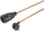 Sygonix SY-5597568 maitinimo prailginimo kabelis 16 A, juodas/oranžinis, 5 m, su fiksatoriumi