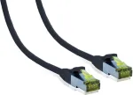IT-BUDGET Vollkupfer Premium tinklo kabelis Cat.6A su Cat.7 kabeliu, 600 MHz, be halogenų, PoE+, 10 Gbit, juodas, 3 m 90ITB6A7PK3S