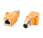 EXSYS M12 A-Coded 8-Pin Male to RJ45 Female Shielded Adapter, IP67, Gigabit, PoE EX-49500