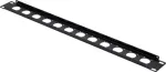 Renkforce 19 colių 1U 12 prievadų komutacinės panelės priekinė plok&scaron;tė XLR/USB/BNC lizdams, juoda (RF-7116962)