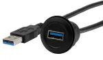 EXSYS EX-49220 USB 3.2 Gen 1 panelinis adapterio kabelis, Type-A female į male, 30 cm, juodas