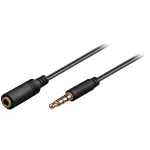 Wentronic Goobay 3,5 mm lizdo ilginimo laidas, juodas, 1,5 m - ki&scaron;tukas 3,5 mm (4 kontaktai, stereo) > lizdas 3,5 mm (4 kontaktai, stereo) (62478)
