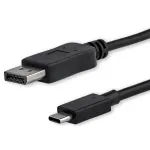StarTech.com 6ft/1.8m USB-C į DisplayPort 1.2 laidas 4K 60Hz - USB-C į DisplayPort adapterio laidas HBR2 - USB Type-C DP Alt režimo vaizdo laidas monitoriui - suderinamas su Thunderbolt 3 - juodas