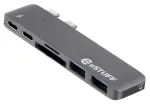 eSTUFF Allure Series ES84122-GREY Slot-in Hub Pro prijungimo stotelė, USB-C / Thunderbolt 3, skirta MacBook Pro su Touch Bar, pilka