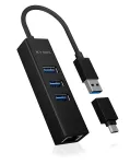 ICY BOX IB-HUB1419-LAN USB 3.2 Gen 1 (3.1 Gen 1) Type-A juodas