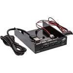 InLine 4 prievadų USB 3.0 skydelio &scaron;akotuvas 3,5 colio diskelių lizdui, juodas