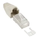 InLine RJ45 8P8C ekranuotas jungiamasis lizdas su laidų vedliu ir lenkimo apsauga, 100 vnt.