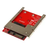 StarTech.com SAT32MSAT257 mSATA SSD &ndash; 2,5 colio SATA jungties adapteris / konverteris, 22 kontaktų SATA, 6 Gbit/s, spalvos: juoda, raudona, sidabrinė