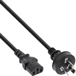 InLine maitinimo laidas, Ki&scaron;ti&scaron;kas ki&scaron;tukas (I tipo) / 3 kontaktų IEC C13 ki&scaron;tukas, 3 m
