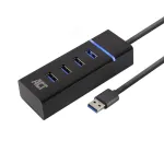 ACT AC6300 USB 3.2 Gen 1 4 prievadų USB &scaron;akotuvas (USB Type-A, 5000 Mbit/s, juodas)