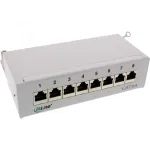 InLine Patch Panel Cat.6A stalinis / sieninis 8 prievadų &scaron;viesiai pilkas RAL7035