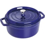 Ketaus kokotas Staub 26 cm apvalus, tamsiai mėlynas
