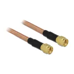 DeLOCK 88894 SMA (ki&scaron;tukas) &ndash; SMA (ki&scaron;tukas) antenos kabelis, RG-142 low loss, 0,4 m, skaidrus