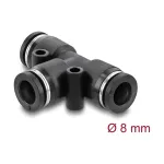 Pneumatinis T formos jungtis DeLOCK 60749, 8 mm, su dviem tvirtinimo angomis