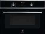 Electrolux EVL6E49X kompaktinė orkaitė įmontavimui su mikrobangomis, 44 l, auk&scaron;tis 45,5 cm, juoda / nerūdijantis plienas
