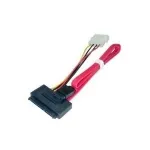 Lindy 33364 SATA Combo kabelis, duomenų ir maitinimo, 4 kontaktų, 0,3 m, raudonas