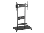 Mobilus televizoriaus stovas EQUIP 50&ndash;90 colių su pegboard lentyna, VESA 200x200&ndash;600x400, 60 kg, juodas