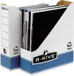 Fellowes archyvinis žurnalų dėklas R-Kive PRIMA, balta-mėlyna, i&scaron; 100% perdirbto kartono, 100% perdirbamas (0026301)