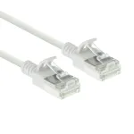 ACT White 1.5 m LSZH U/FTP CAT6A plonas duomenų centro pataisinis kabelis su apsaugotais RJ45 jungtimis