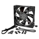 Noiseblocker BlackSilentPRO PL-1 L-PL1R korpuso ventiliatorius, juodas/juodas (auk&scaron;to blizgesio)