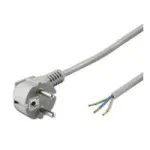 Wentronic Goobay Įžemintas maitinimo kabelis su kampu, 1,5 m, Pilkas - F tipo (CEE 7/7) > laisvi galai (93975)