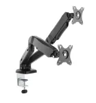 Manhattan Dvigubas monitorių laikiklis su dujine spyruokle, 10&ndash;27 col., C-clamp arba grommet, VESA 75x75 ir 100x100 mm, iki 9 kg