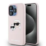 Karl Lagerfeld KLHMP15LSKCHPPLP iPhone 15 Pro 6,1 inch Pink Hardcase Silicone Karl & Choupette MagSafe