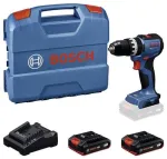 BOSCH Professional GSB 18V-52 belaidis sūklinis gręžtuvas su 2 akumuliatoriais 2,0 Ah, L-Case